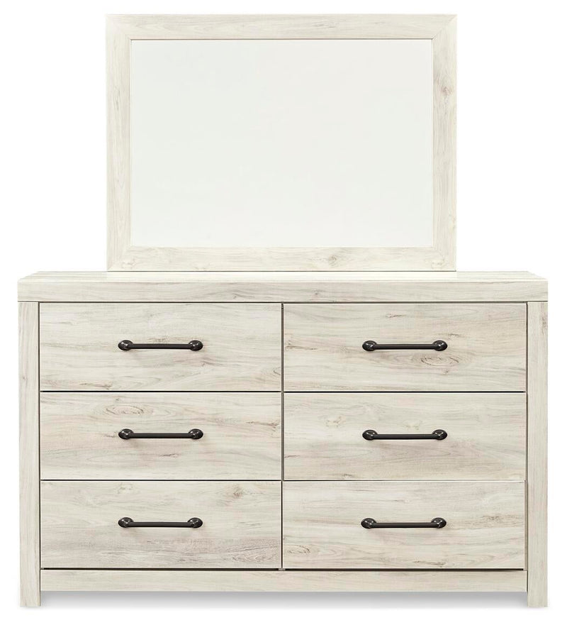 Cambeck Full Panel Bed with Mirrored Dresser and Nightstand