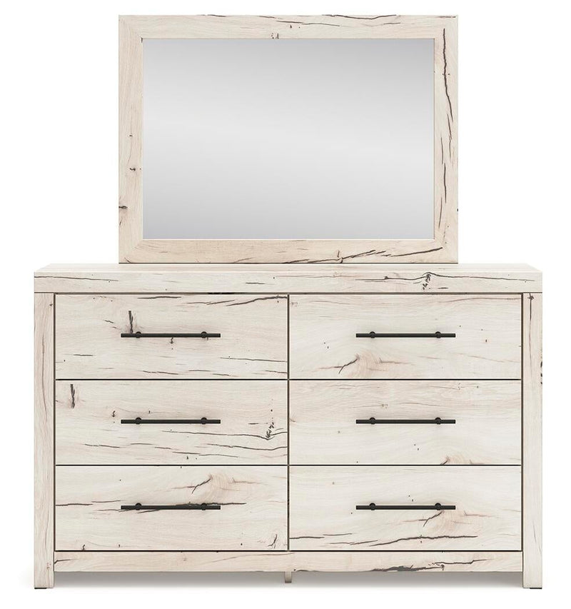 Lawroy Twin Panel Bed with Storage, Dresser, Mirror and Nightstand