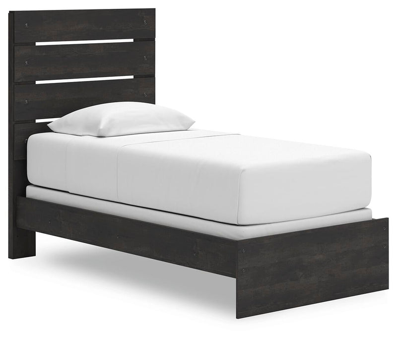 Hollivern Twin Panel Bed, Dresser, Mirror, Chest and Nightstand