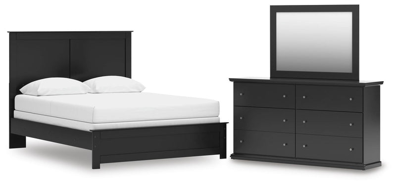 Maribel Queen Panel Bed, Dresser and Mirror