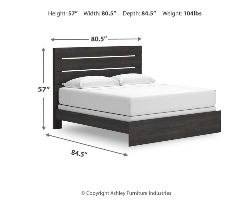 Hollivern King Panel Bed, Dresser and Mirror