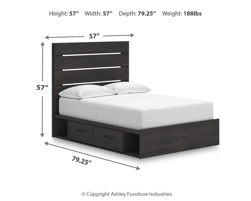 Hollivern Full Panel Storage Bed, Dresser and Mirror