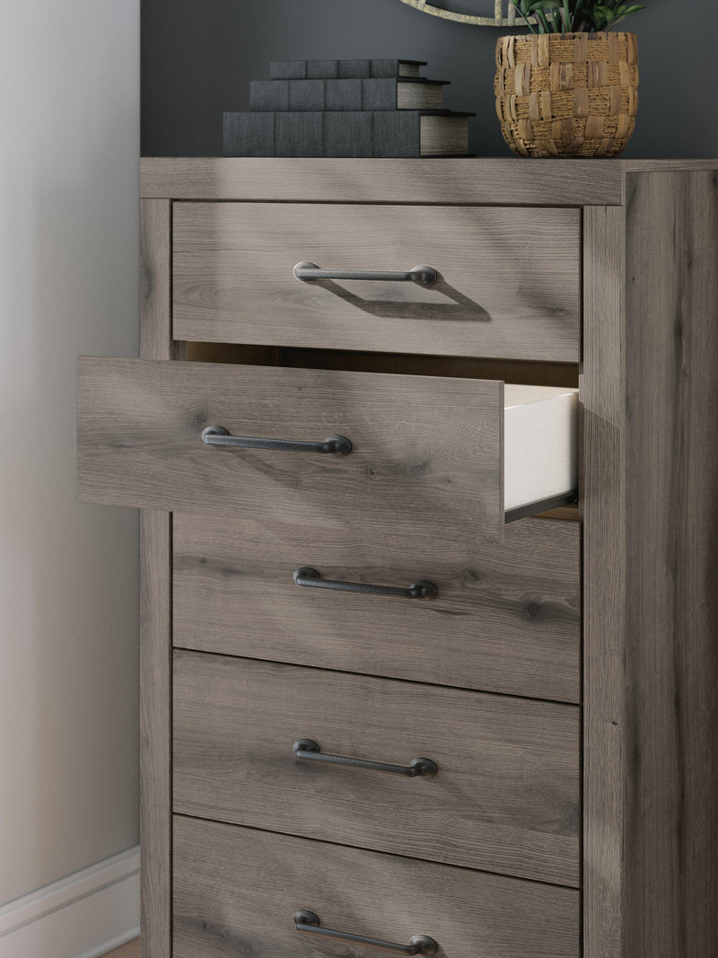 Graystorm Full Panel Bed, Dresser, Mirror, Chest and Nightstand