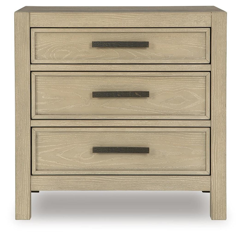 Calmoro Queen Bookcase Bed with Mirrored Dresser and Nightstand