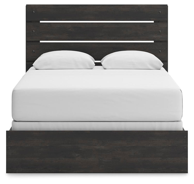 Hollivern Queen Panel Bed, Dresser, Mirror, Chest and Nightstand