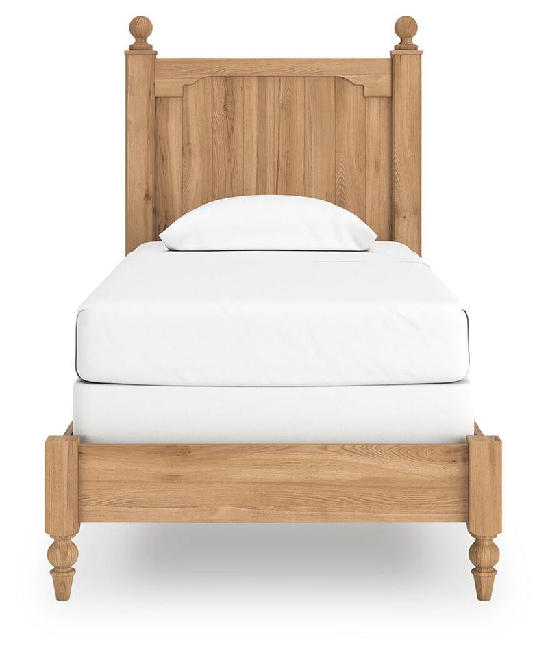 Aleaport Twin Panel Bed with Mirrored Dresser