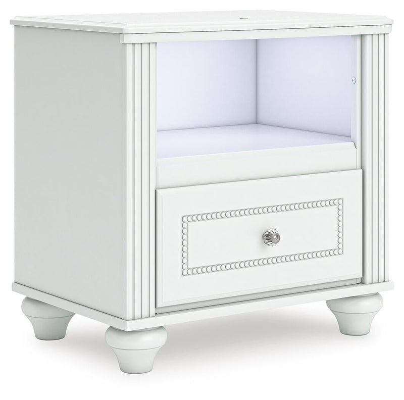 Kozlani Full Upholstered Panel Storage Bed, Dresser, Mirror and Nightstand
