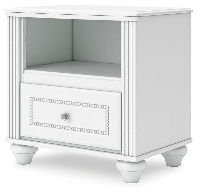 Kozlani Twin Upholstered Panel Bed, Dresser, Mirror and Nightstand