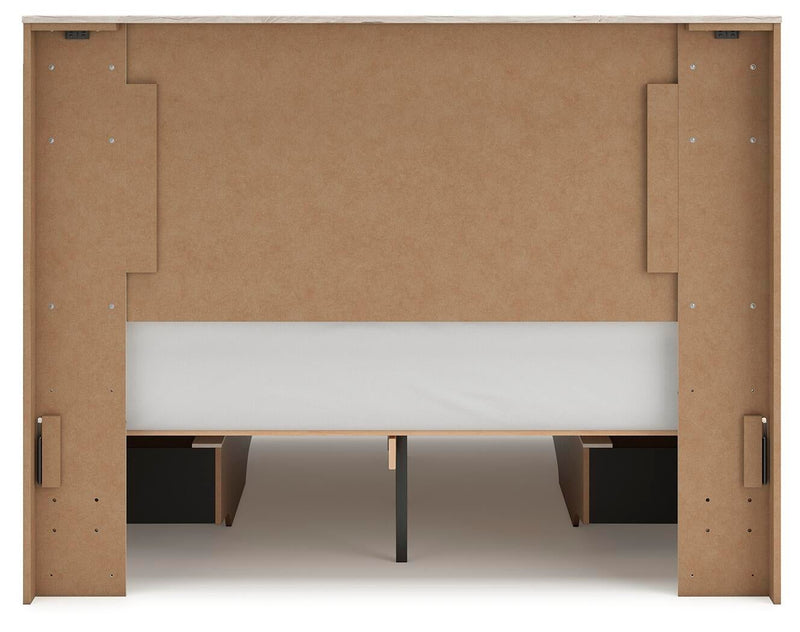Lawroy Queen Panel Bed with Storage, Dresser, Mirror, Chest and Nightstand