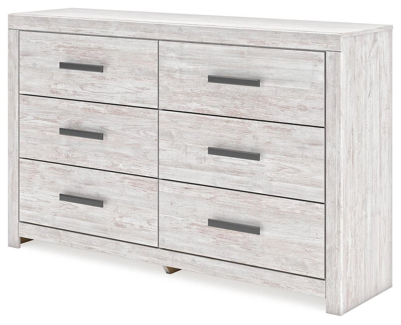 Cayboni Full Panel Bed with Mirrored Dresser