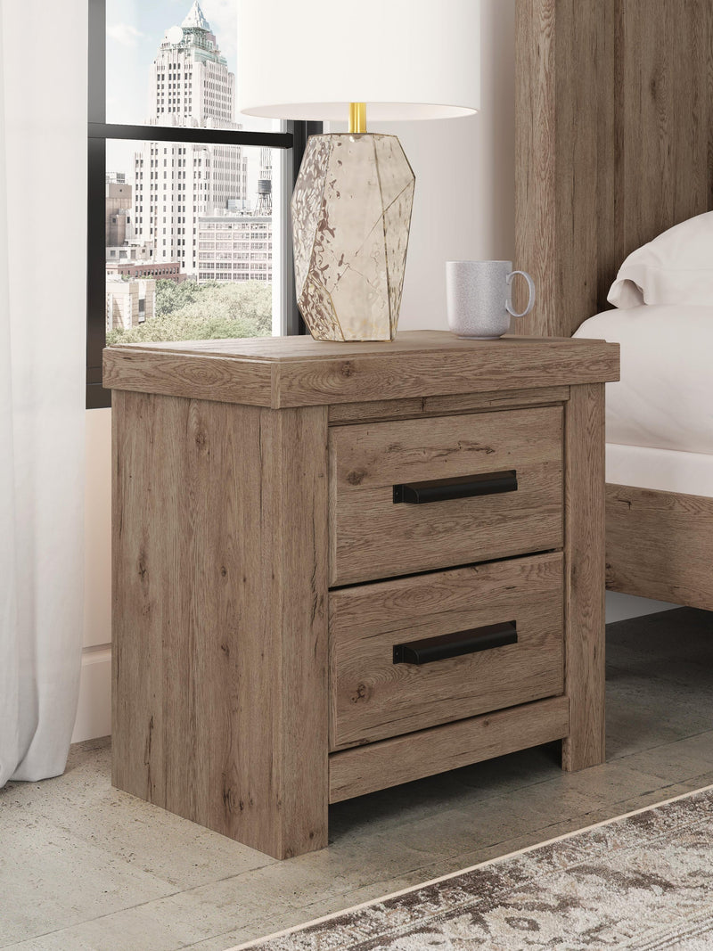 Garistyn King Panel Bed. Dresser, Mirror and Nightstand