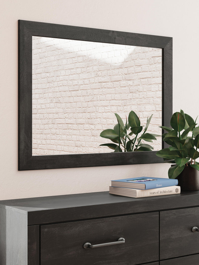 Delmorta Twin Panel Bed with Storage, Dresser, Mirror and Nightstand