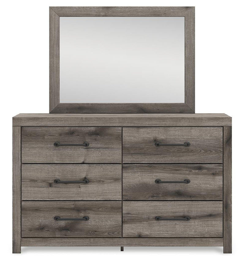 Urbanoore Twin Panel Bed with Storage, Dresser and Mirror