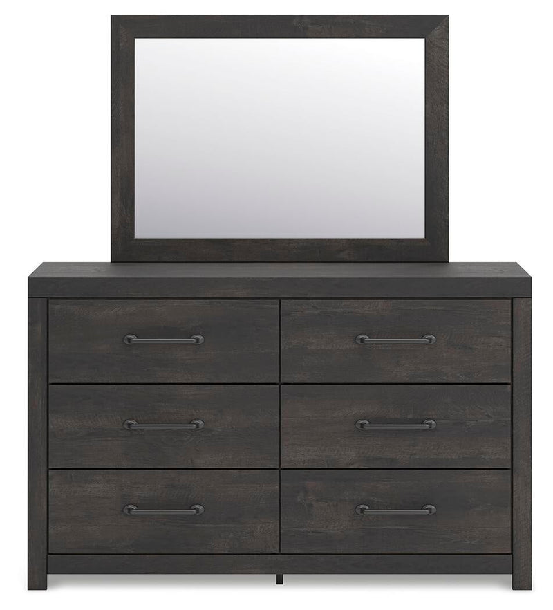 Delmorta Queen Panel Bed, Dresser and Mirror