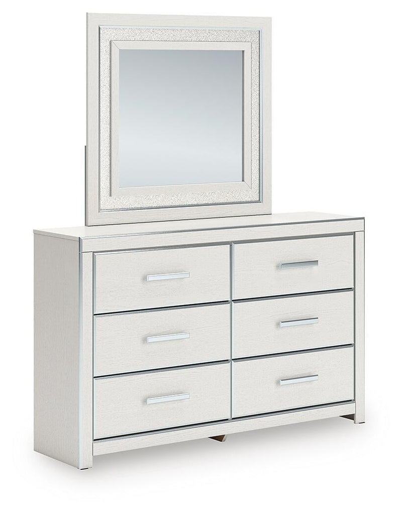 Birmonton King Upholstered Bed, Dresser and Mirror
