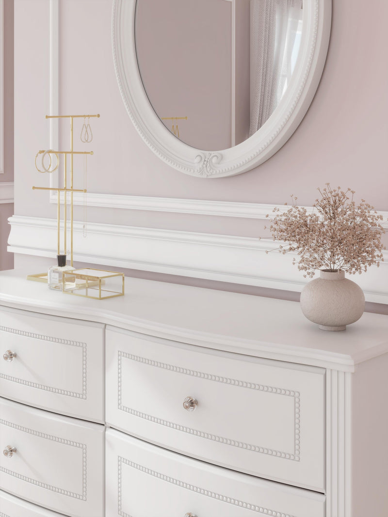 Maylilly Twin Upholstered Panel Storage Bed, Dresser, Mirror and Nightstand