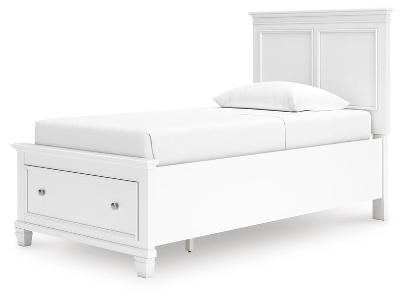 Fortman Twin Panel Storage Bed, Dresser, Mirror and Nightstand