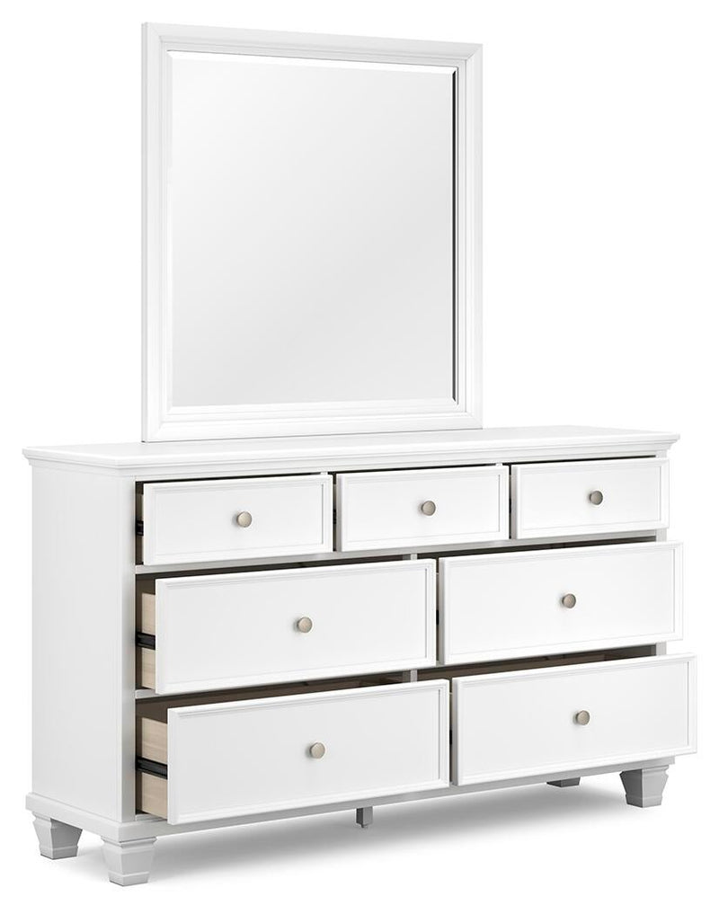 Fortman California King Panel Storage Bed, Dresser, Mirror and Nightstand