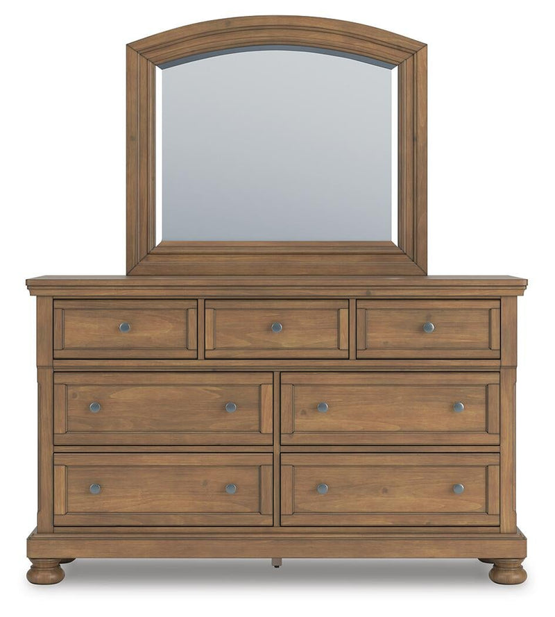 Vandenmore Queen Panel Bed with Mirrored Dresser and Nightstand