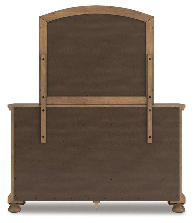 Vandenmore Queen Panel Bed with Mirrored Dresser and Nightstand
