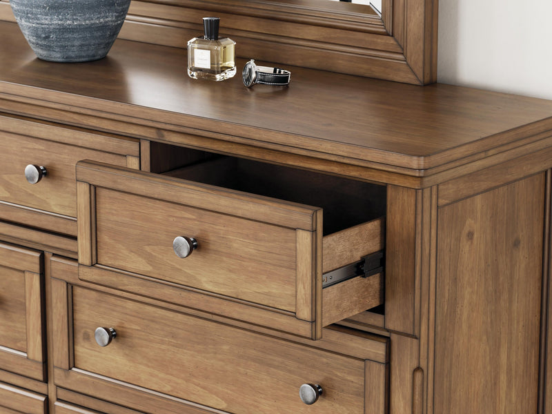Vandenmore Queen Panel Bed with Mirrored Dresser and Nightstand