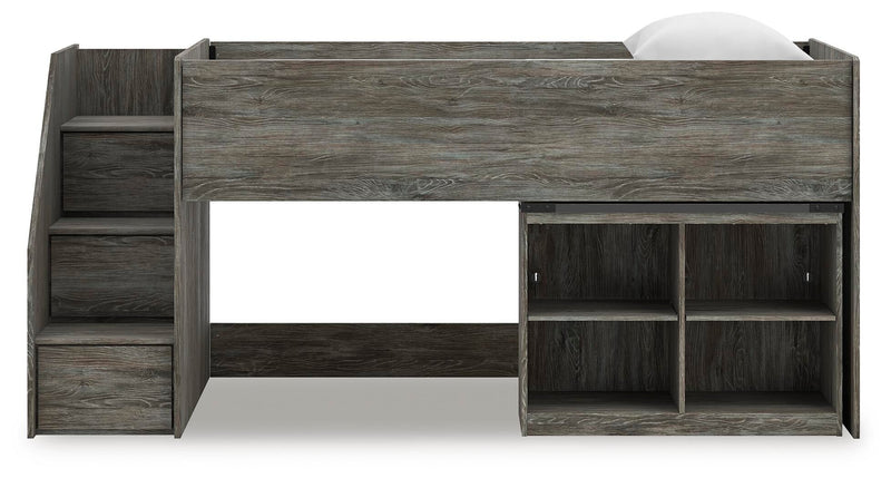 Frandern Twin Loft  Bed with Bookcase Storage