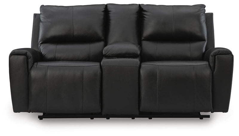 Glossmore DBL Rec Loveseat w/Console